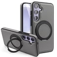 thumbnail image 1 of Mag-Safe Compatible for Samsung Galaxy S24 Plus Case, Slim Shockproof Protective 360°Rotating Magnetic Kickstand Ring Holder Bracket Classic PU Leather Phone Cover for Samsung Galaxy S24 Plus, Gray, 1 of 9