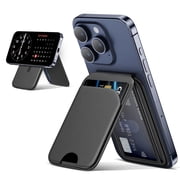 Wtuhu Mag-Safe Wallet Magnetic Wallet for iPhone Lightweight Magnetic Phone Wallet Stand Adjustable Leather Magnetic Card Holder for iPhone 16/15/14/13/12 Series Not for iPhone 13/12 Mini Black