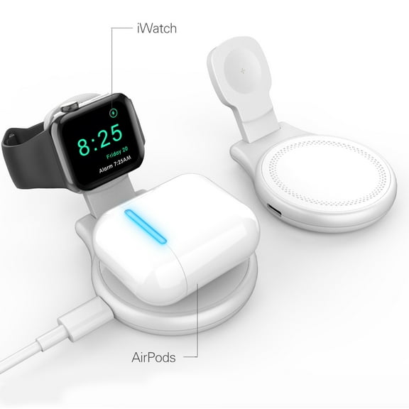 Mag -Safe Wireless Charger 15W suitable for Apple phone earphones, watches, 2-in-1 wireless charging A5