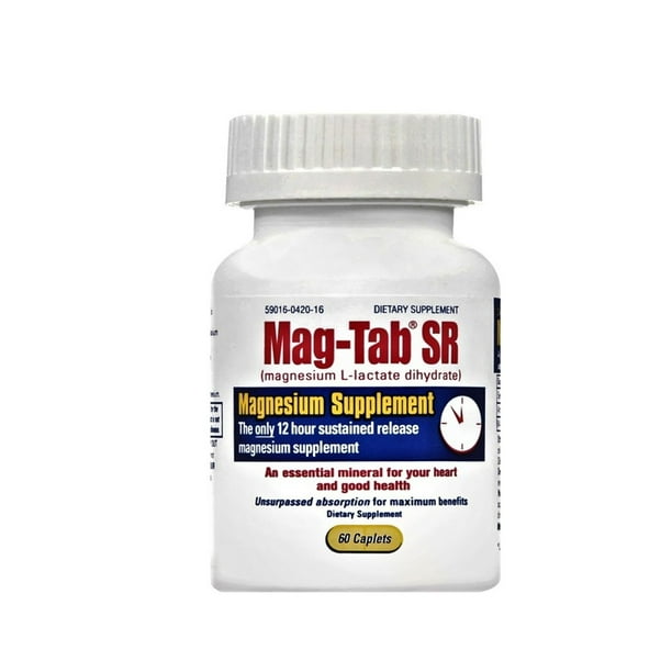 MagTab SR Magnesium LLactate Dihydrate Caplets Magnesium Supplement, 60 Ct
