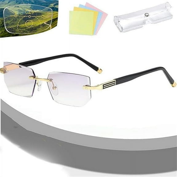 Mag Vision Glasses, Intelligent Zoom Anti Blue Light Blocking Computer Glasses, Progressive Reading Presbyopia Glasses