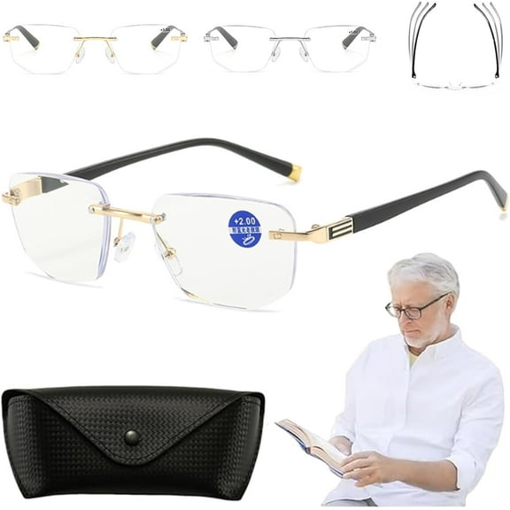 Mag Vision Glasses, Intelligent Zoom Blue Light Blocking Reading Glasses, Progressive Multifocal Lenses, Unisex