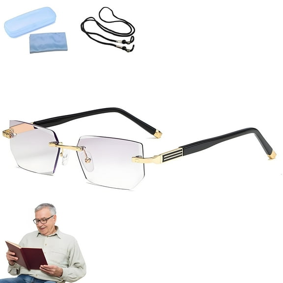 Mag Vision Glasses, Intelligent Zoom Blue Light Blocking Reading Glasses, Progressive Multifocal Lenses, Unisex
