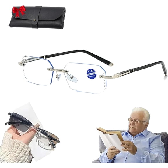 Mag Vision Glasses, Mag Vision Eye Glasses for Women, Color-Changing Anti-Blue Light Presbyopia Glasses