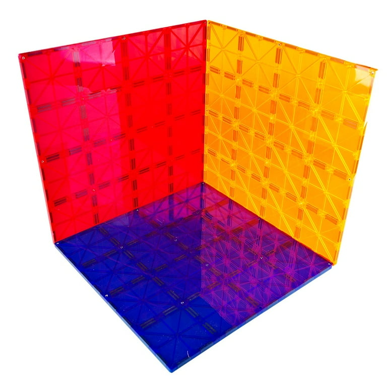 Mag genius Magnet Tiles Super Big Magnet Toy Building Toy Board Size of 16 Mag Genius Magnet Tiles 3 Different Colors Stabilizer 12