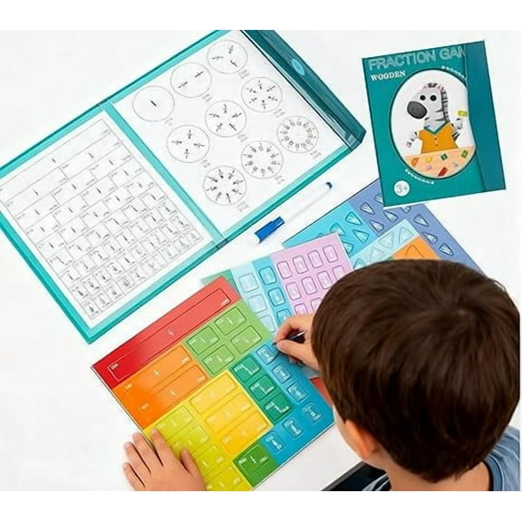 Mag-netic Fraction Demonstration Book, Mag-netic Fraction Book,Educational Puzzle Math Fraction Manipulatives for Child, Mag-netic Fraction Disc Set