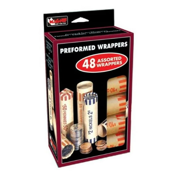 Mag-nif Inc 4610 Mag-nif Inc 4610 Preformed Coin Wrappers Assorted 48 Count
