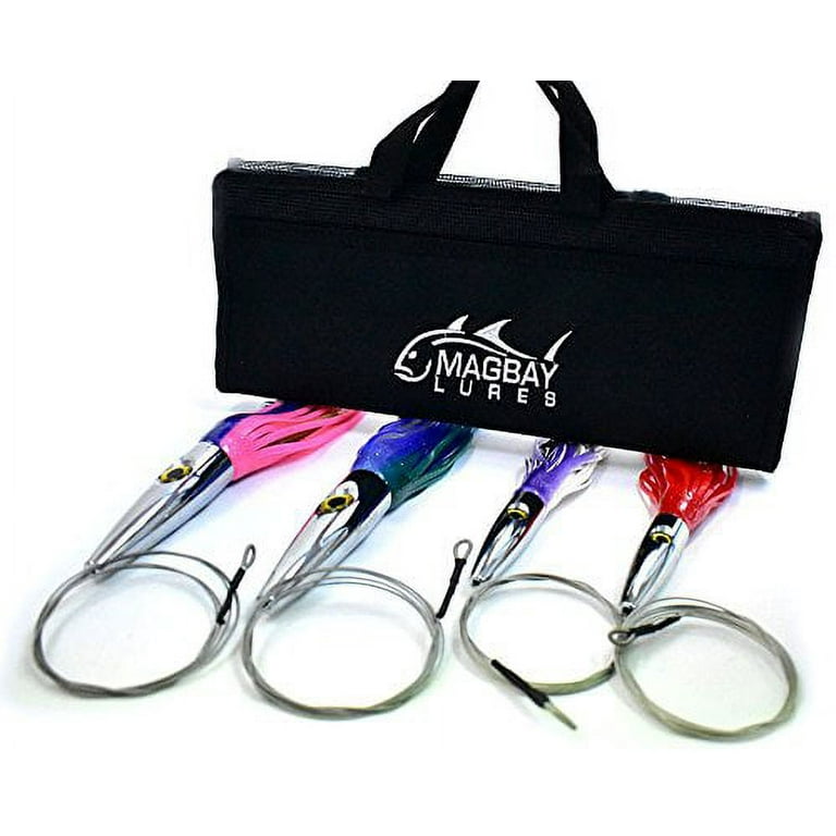 MagBay Lures High Speed Tournament Wahoo Trolling Lure Set + Bag & Cable  Rigged 