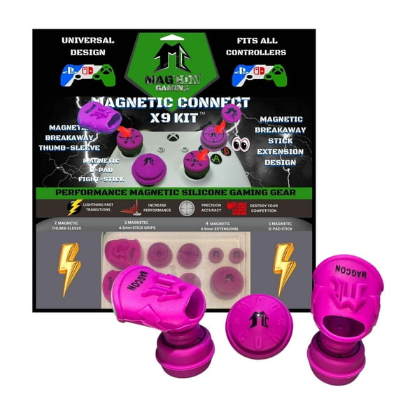 MagCon Gaming Wireless Game Controller Accessories Kit, Purple, 9 Count, 1 Pack