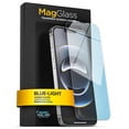 thumbnail image 1 of MagGlass Blue-Light Blocking Screen Protector for iPhone 16e Tempered Glass with Bluelight Filter (Easy Applicator Included), 1 of 8