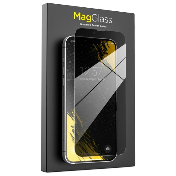 MagGlass Privacy+ Designed for iPhone 14 Privacy Screen Protector Glass (Case Compatible) Anti-Spy Full Coverage Tempered Display Guard (Retail Packaging)