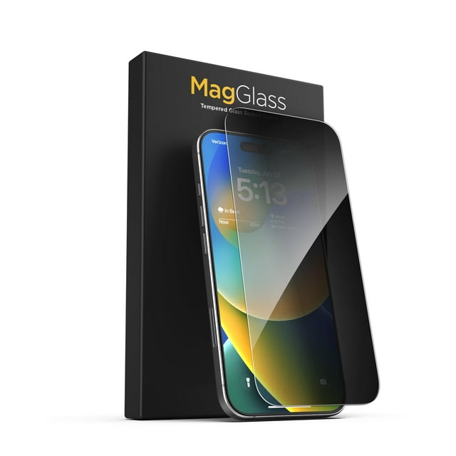 MagGlass Privacy+ for iPhone 16 Pro Screen Protector, Privacy Anti-Spy ...