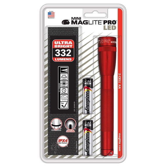 Maglite - Torcia A LED Con Custodia, Funzionamento Pile AA Rosso Rosso Na 90048289 Maglite - Torcia A LED Con Custodia, Funzionamento Pile AA Rosso Rosso Na 90048289