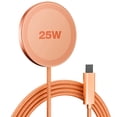 thumbnail image 1 of 25W Fast Wireless Charger for iPhone, Slim Magnetic Charging Pad Compatible with iPhone 17 16 15 14 13 12 Pro Max, Portable Phone Charger for Travel Bedside Office, Orange, 1 of 8