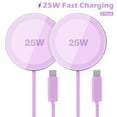thumbnail image 1 of 25W Magnetic Wireless Charger, Magsafe Fast Charging Pad, iPhone 17 16 15 14 13 12 Pro Max, Slim Portable Phone Charger, Light Violet, 1 of 8