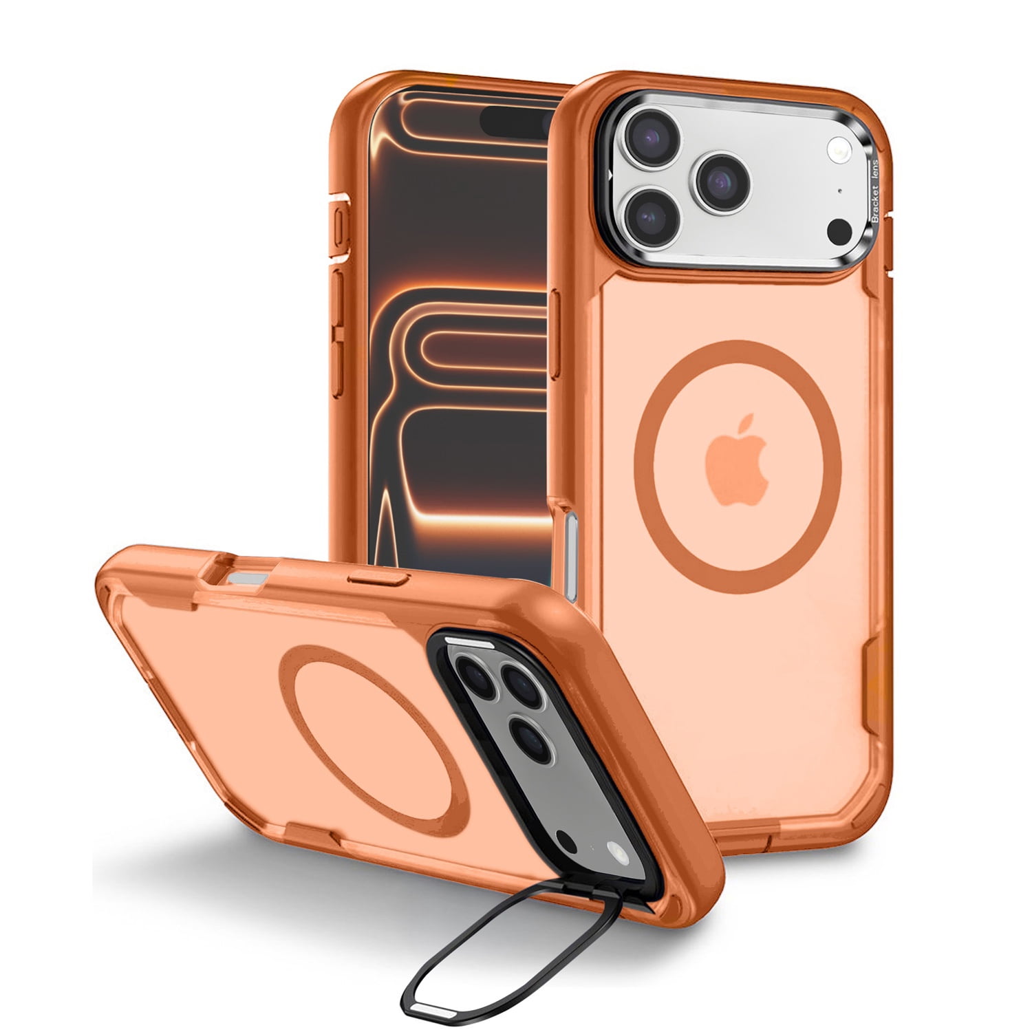 MagSafe Camera Stand Cover with Military-Grade Protection for iPhone 17 Pro Max - Orange