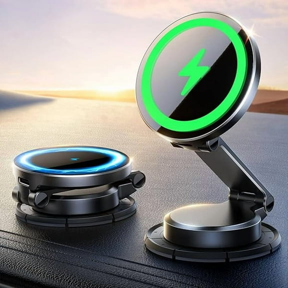 for MagSafe Car Mount Charger, [All-Metal] 15W Fast MagSafe Car Charger, Hands Free Magnetic Phone Holder for Car Dashboard for iPhone 16 Pro Max Plus/iPhone 15 14 13 12 Pro Max Plus, Black