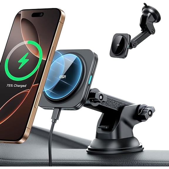 for MagSafe Car Mount Charger, for MagSafe Car Charger, Dashboard/Windshield Magnetic Wireless Car Charger, 360° Rotation, Magnetic Car Phone Holder Mount for iPhone 15/14/13/12, Fast Charging