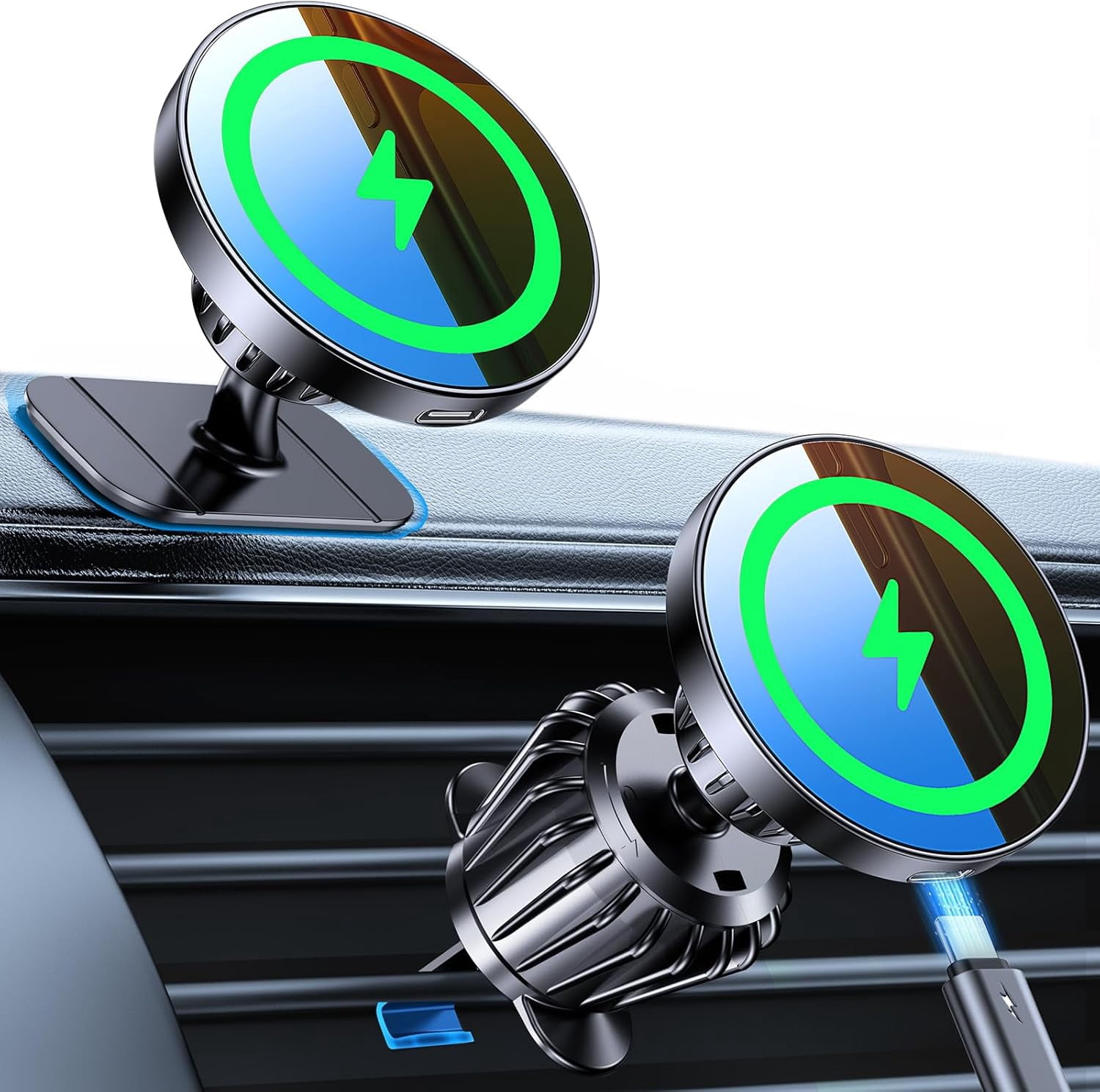 for MagSafe Car Mount Charger【Stronger Magnets】Magnetic Wireless Car Charger with Dashboard Pad Mounting Phone Holders for Your Car Accessories for Women Men Car Mount for iPhone 17 16 15 14