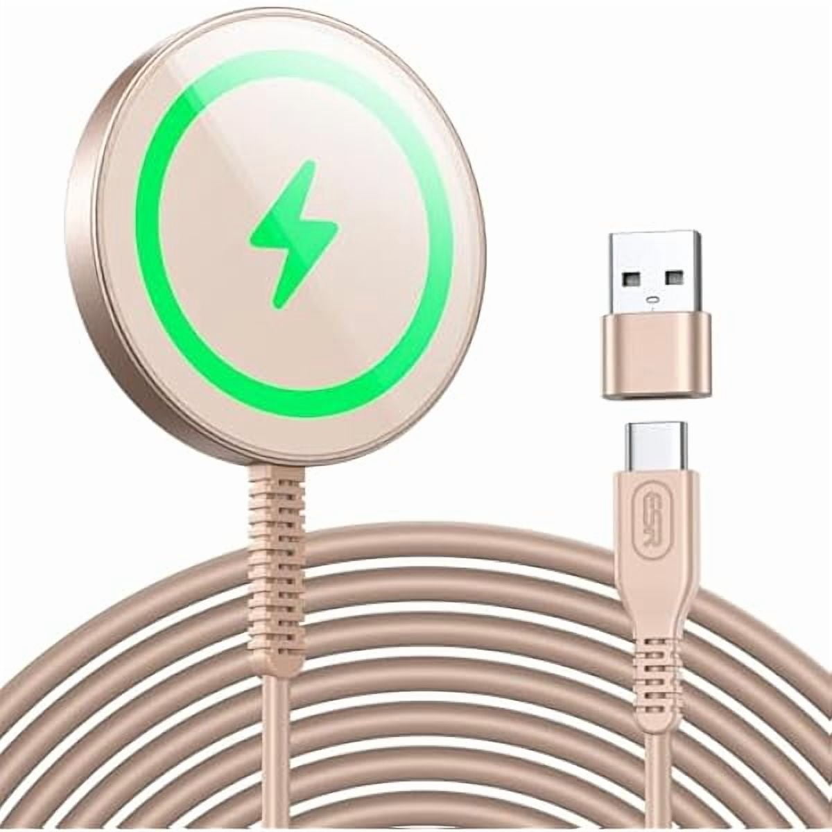 for MagSafe Charger 15W Wireless Charger for iPhone 16 Pro Max/16 Pro/16/16 Plus/15/14/13/12 Magnetic Charging Pad for AirPods 4/3/Pro/Pro 2 Galaxy S25 with Dual USB A/C Ports,Desert Titanium
