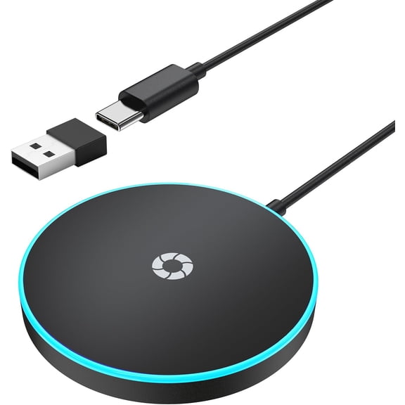 for MagSafe Charger with LED Ambient Light, 15W Magnetic Portable Wireless Charger Fast Charging Pad Magnet Quick Charger for iPhone 17 16 15 14 13 12 Air Pro Plus Max & AirPods 2 3 Pro, Black