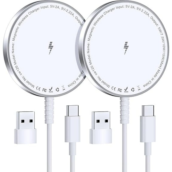 For MagSafe Charger: Magnetic Wireless Charging Pad for iPhone 16 15 14 13 12 Series & AirPods 4-2 Pro, Strong Magnet, Aluminum Alloy, USB-C/A Ports, Ultra-Thin & Portable, Ideal for Desk & Bedside