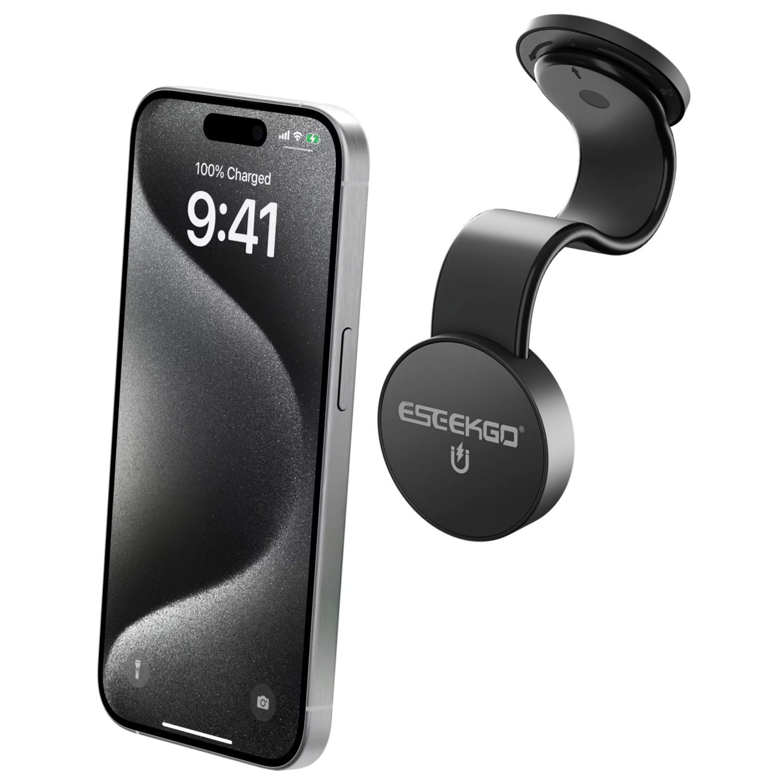 MagSafe Compatible Bendable Magnetic Car Dashboard Phone Mount - Black