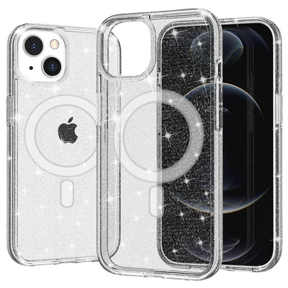 MagSafe Compatible Crystal Glitter Fusion Case for iPhone 14 Plus - Clear