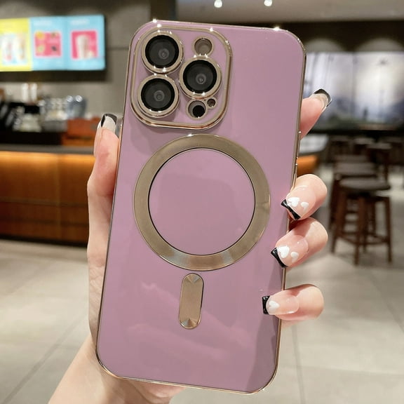 MagSafe Compatible iPhone 11 Pro Max Case, Slim Plating Magnetic Case Full Camera Protection Cover for Apple iPhone 11 Pro Max,Purple