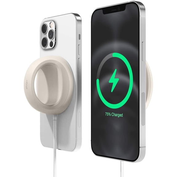 MagSafe Grip Stand - elago Silicone Grip Stand Compatible with MagSafe Charger, Compatible with iPhone 12 Models, Easy Installation [Charging Cable Not Included] [Stone]