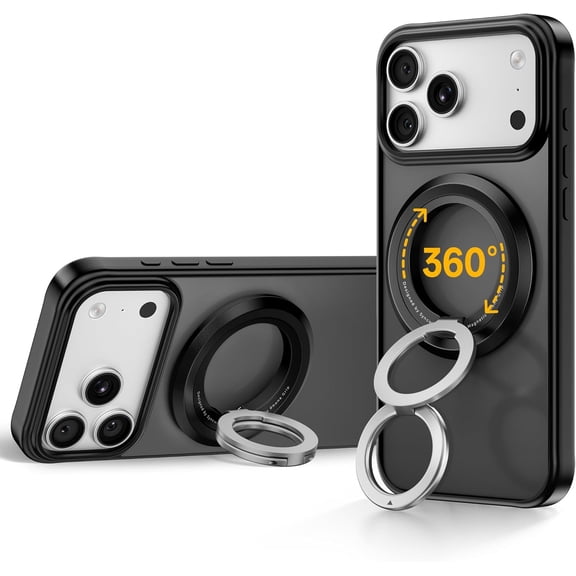 for MagSafe Phone Grip, 360 Rotation Magnetic Cell Phone Grip Magnetic Ring Holder Kickstand Mag Safe Ring Stand Compatible with iPhone 17 16 15 14 13 12 Pro Max MagSafe Accessories Android