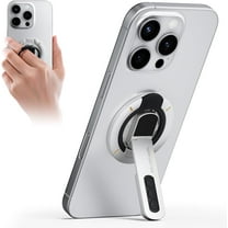 MagSafe Phone Grip Stand, 3-in-1 Magnetic Finger Ring Holder with Double-Sided Magnet, Fidget Toy Design, Magnetic Phone Stand for iPhone 16/15/14/13/12 Series (White)
