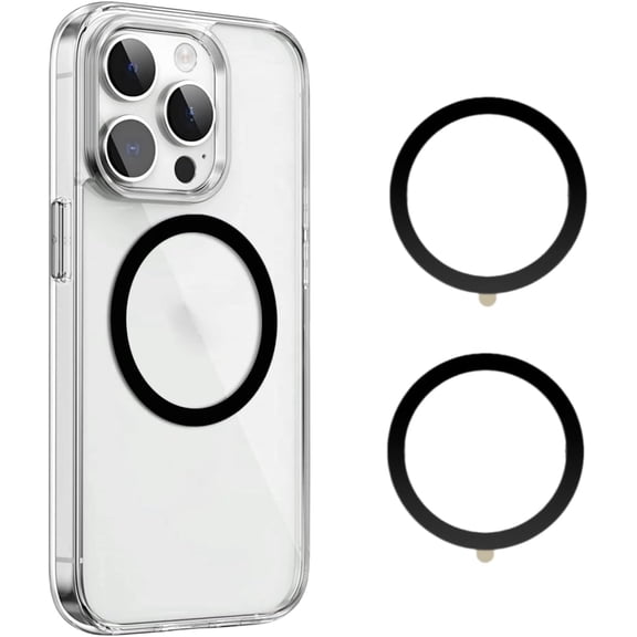 for MagSafe Ring Sticker,Universal Metal Ring Compatible with MagSafe Accessories,for Phone/Samsung/Google Phone Case,Work with Magnetic Wireless Charger/Wallet/Car Mount/Ring Holder,2Black