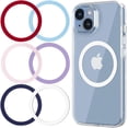 thumbnail image 1 of for MagSafe Sticker,4 PCS,Ultra-Thin(0.4mm)Metal Ring for Kindle/Pop Socket Magnetic Wallet Grip Wireless Charger Case Car Mount,Compatible with iPhone 17/16/15/14,Galaxy S24/S23/S22 (Mix Color 6PCS), 1 of 8