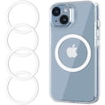 thumbnail image 1 of for MagSafe Sticker,4 PCS,Ultra-Thin(0.4mm) Metal Ring for Kindle/Pop Socket Magnetic Wallet Grip Wireless Charger Case Car Mount,Compatible with iPhone 17/Air/16/15/14/13,Galaxy S24/S23 (White 4PCS), 1 of 7