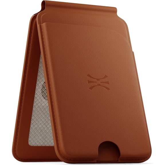 for MagSafe Wallet with Adjustable Stand & RFID Protection, Vegan Leather  Bi-Fold Flip for 6-Card Holder with ID Window Slot for  17/16/15/14/13/12 Pro Max Plus Air Series - Brown