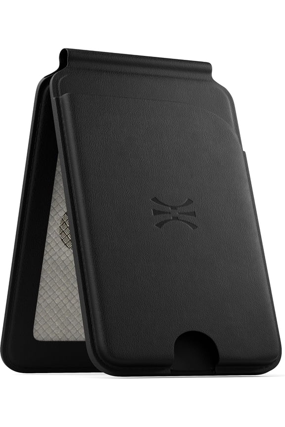 for MagSafe Wallet with Stand, 6-Card Holder RFID Blocking Vegan Leather Wallet with MagSafe Ring for 17/16/15/14/13/12 Pro Max Air Plus Series & Selected - Black