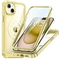 thumbnail image 1 of MagSafe for iPhone 15 Plus Case with Screen Protector, [Compatible with MagSafe] Luxury Clear Slim Full-Body Protection Shockproof Rugged Bumper Case for iPhone 15 Plus, Yellow, 1 of 8