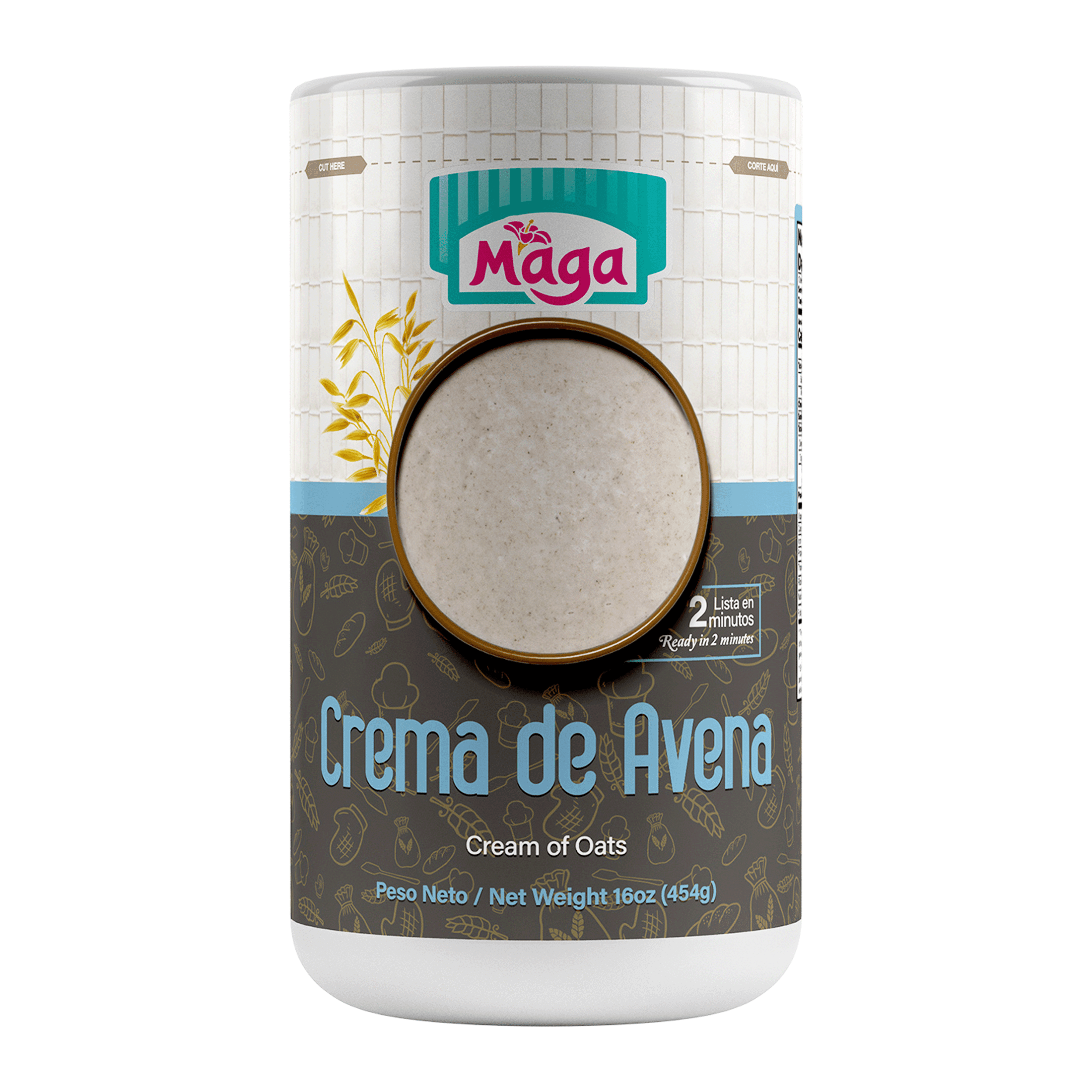 Maga Cream of Oats, Instant, Smooth, 16 oz, Shelf Stable Plastic Can