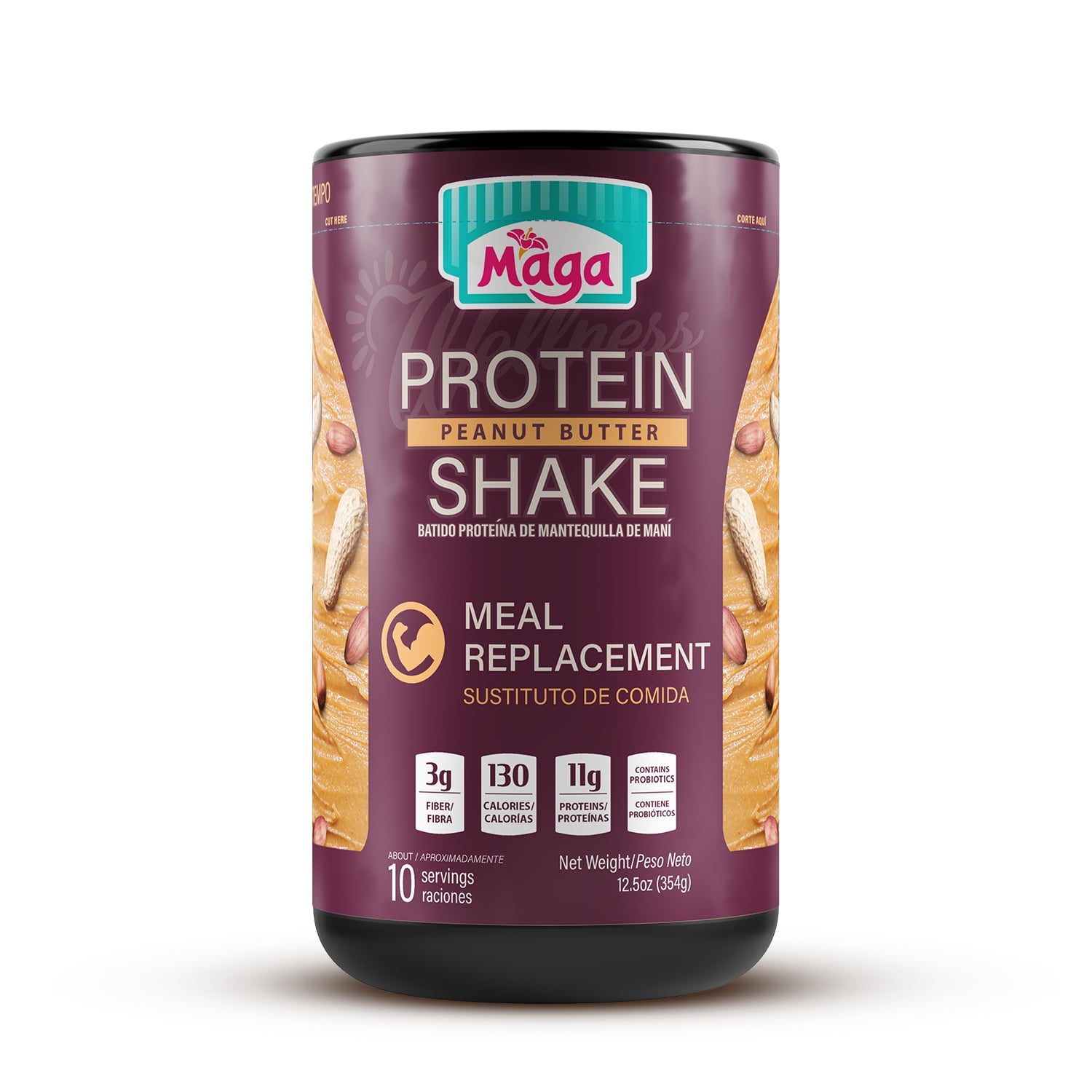 Maga Wellness Protein Shake with Peanut Butter Meal Replacement 12.5 oz