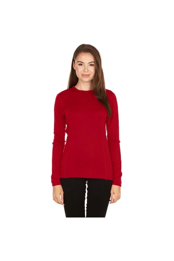 Midweight Women's Wool Crew Top - 100% Merino Wool