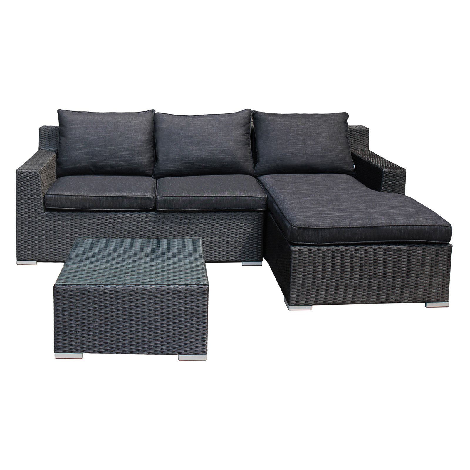 Magari Furniture Complete Outdoor Resin Wicker 3 Piece Patio Conversation Set - image 1 of 7