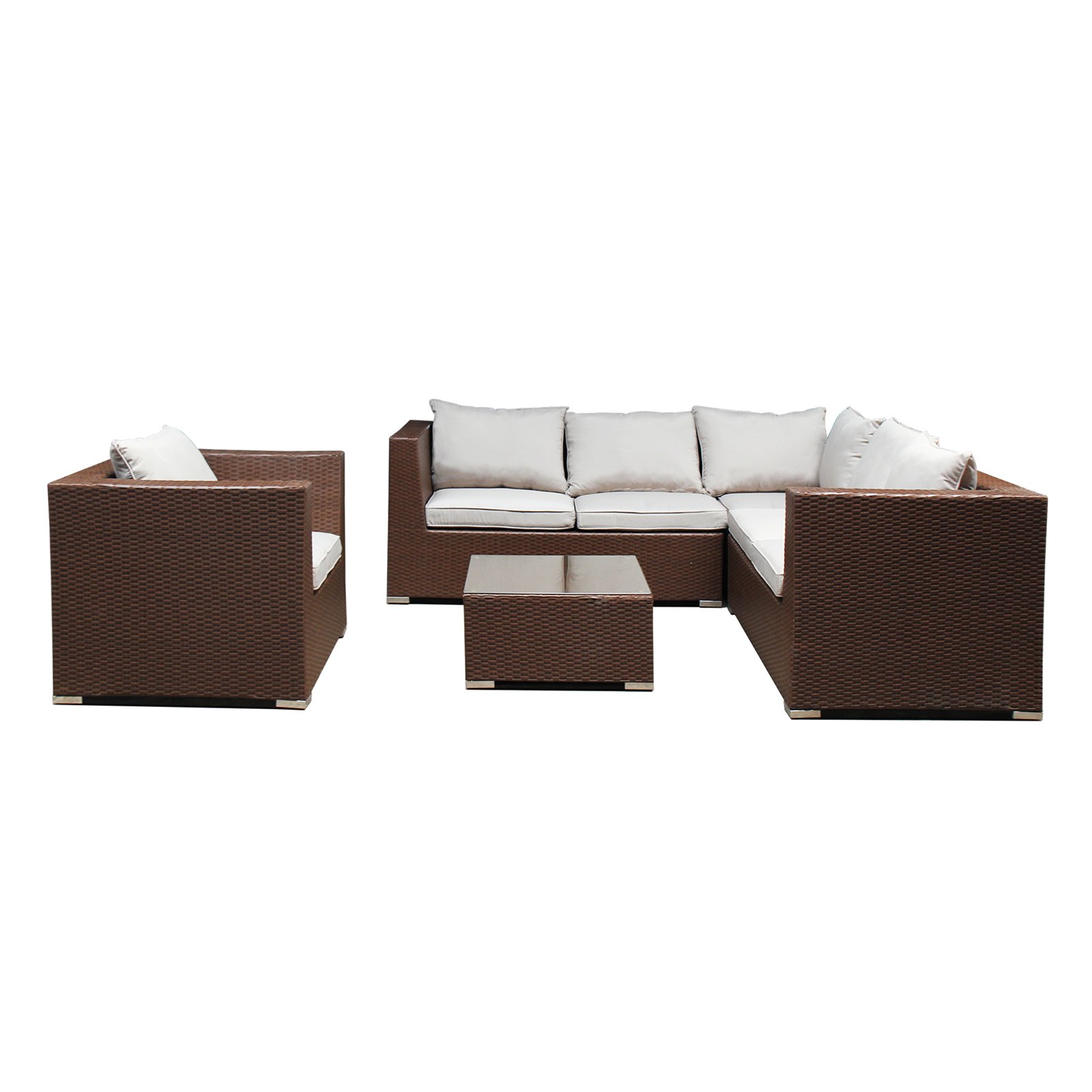 Magari Furniture Wicker 5 Piece Sectional Patio Conversation Set - image 1 of 7