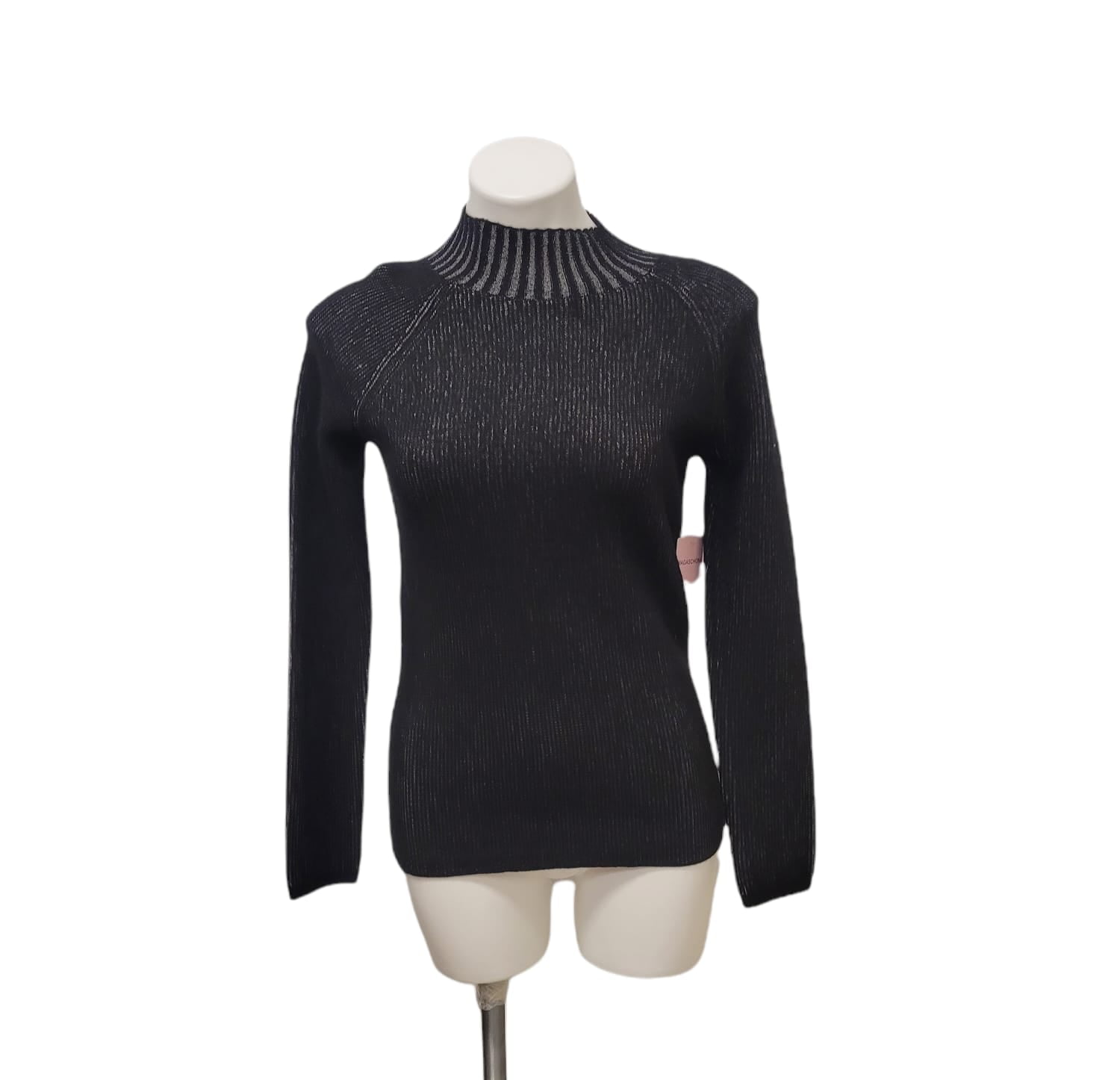 MAGASCHONI Women's Sweater, Black/Silver Lurex, Size M