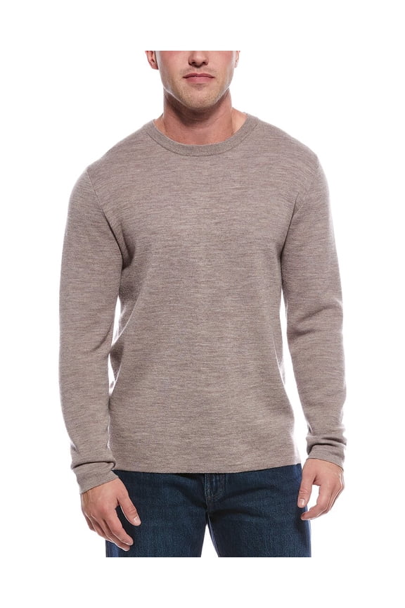 mens Merino Wool-Blend Crewneck Sweater, m, Brown Multi