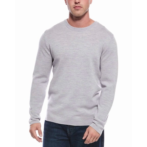 Magaschoni mens  Merino Wool-Blend Crewneck Sweater, m, Grey