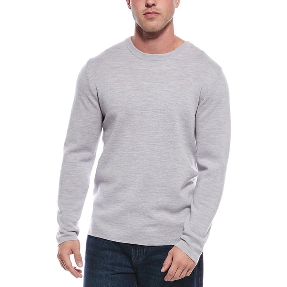 Magaschoni mens  Merino Wool-Blend Crewneck Sweater, s, Grey