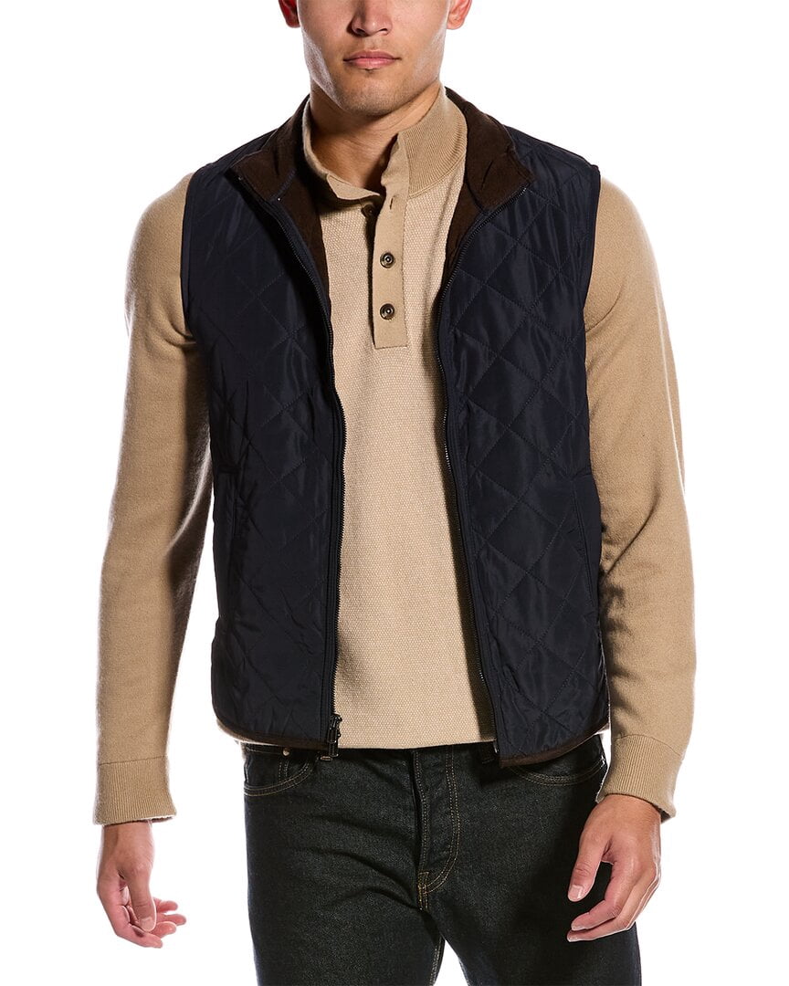 Magaschoni mens Quilted Mock Neck Vest, XXL, Blue