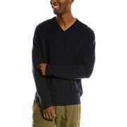 Magaschoni mens  Tipped Cashmere Sweater, S, Navy