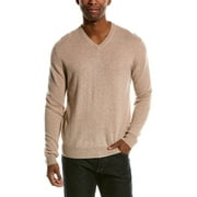 Magaschoni mens  Tipped Cashmere Sweater, S, Tan